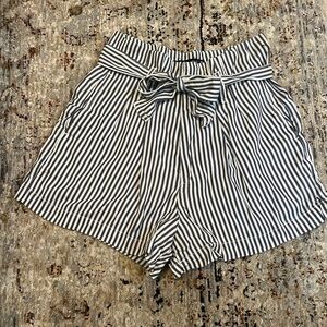 Abercrombie & Fitch Navy and White Striped Shorts